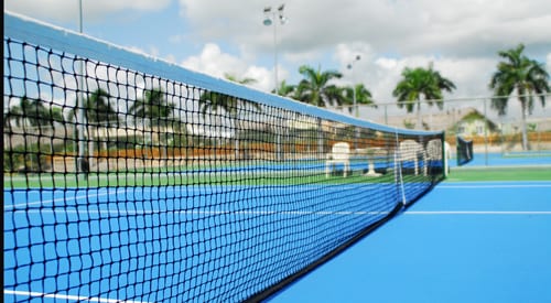 Tennis court cleaning